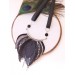  black silver bib leather feather collar 