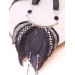  black silver bib leather feather collar 