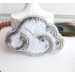 beaded cloud brooch gray 