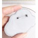 beaded cloud brooch gray 
