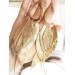 satin gold  long leaf dangle bohemian earrings