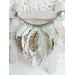 white gold leather feather necklace
