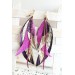 Multi layered earrings made from genuine leather