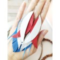 Multi layered earrings made from genuine leather