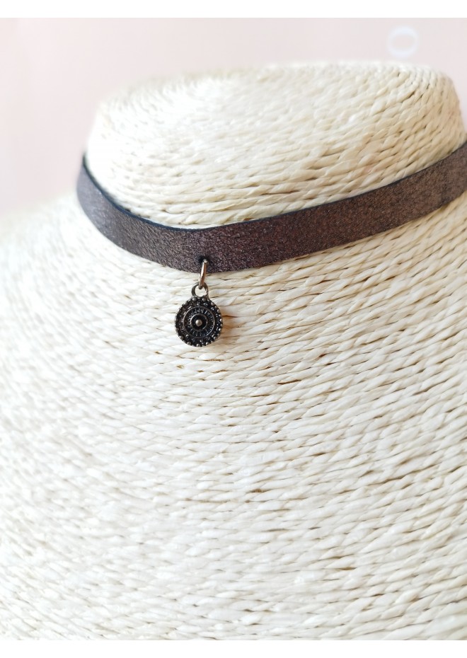 genuine leather choker necklace