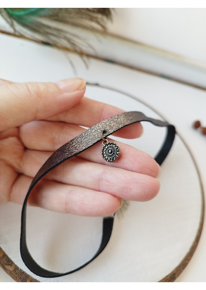 genuine leather choker necklace