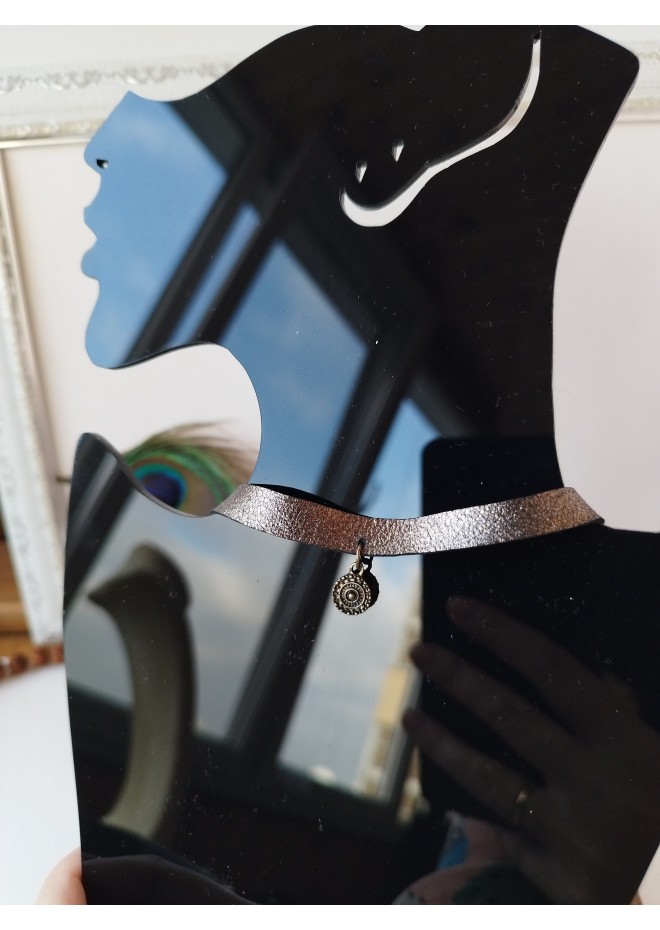 genuine leather choker necklace