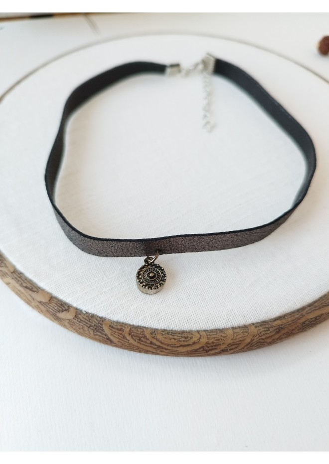 genuine leather choker necklace