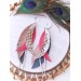 Multi layered earrings made from genuine leather