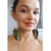 Multi layered earrings made from genuine leather