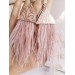 Multi layered earrings made from genuine leather and real feathers.