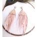 Multi layered earrings made from genuine leather and real feathers.