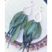 Multi layered earrings made from genuine leather