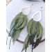 Multi layered earrings made from genuine leather