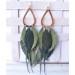 Multi layered earrings made from genuine leather