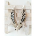 Multi layered earrings made from genuine leather
