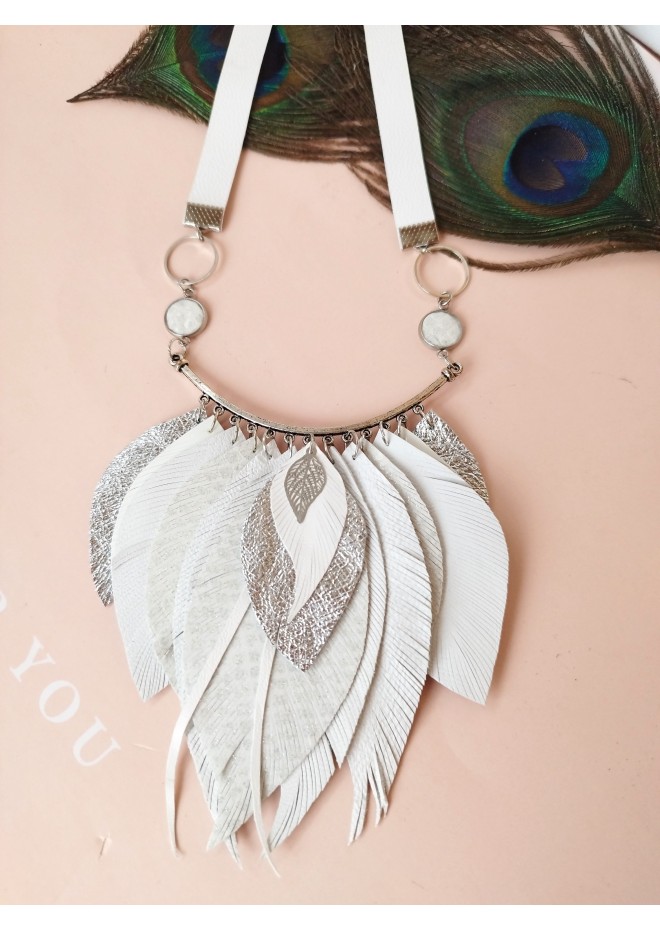 white bib evening jewelry 