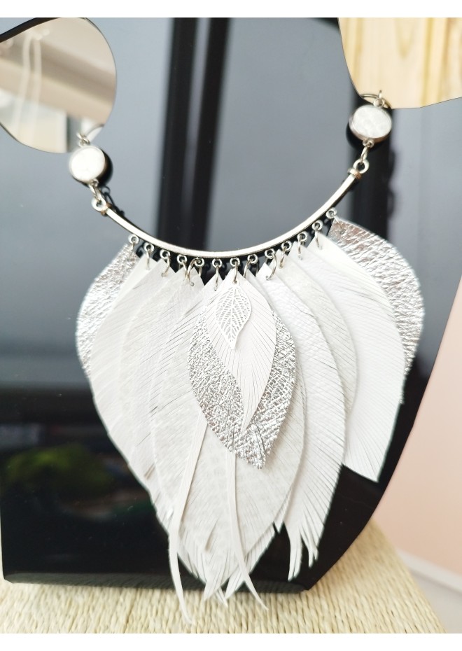 white bib evening jewelry 