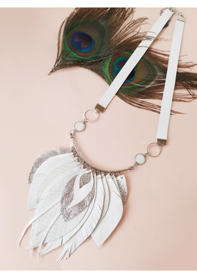 white bib evening jewelry 
