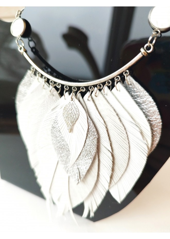 white bib evening jewelry 