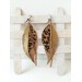 Unique high quality hand cut genuine leather feather earrings.