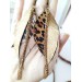 Unique high quality hand cut genuine leather feather earrings.