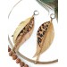 Unique high quality hand cut genuine leather feather earrings.