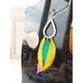 Multi layered earrings made from genuine leather