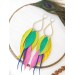 Multi layered earrings made from genuine leather