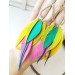 Multi layered earrings made from genuine leather