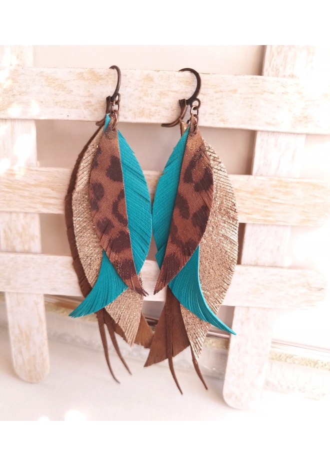  long dangle leaf earrings