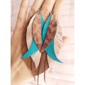  long dangle leaf earrings