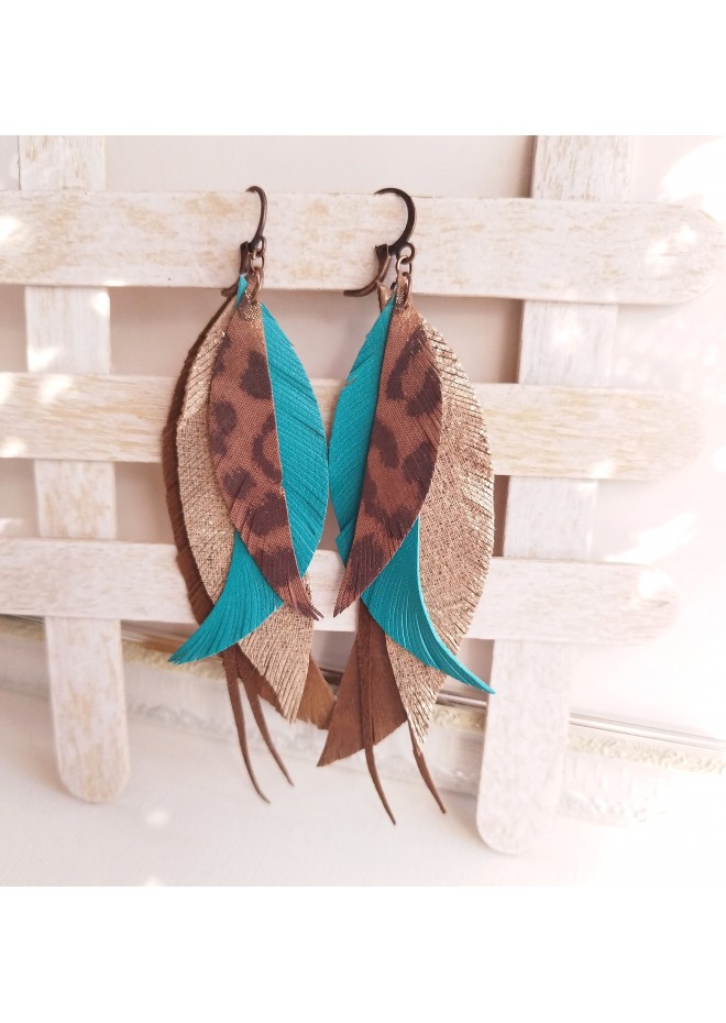  long dangle leaf earrings