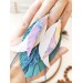 Multi layered earrings made from genuine leather
