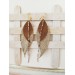 Unique high quality hand cut genuine leather feather earrings.