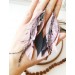 Multi layered earrings made from genuine leather