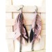 Multi layered earrings made from genuine leather