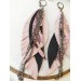 Multi layered earrings made from genuine leather