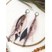 Multi layered earrings made from genuine leather