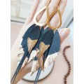 Multi layered earrings made from genuine leather