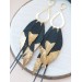 Multi layered earrings made from genuine leather