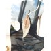 Unique high quality hand cut genuine leather feather earrings.