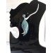 set of 2 long leather feather earrings, brihgt genuine leather jewelry 