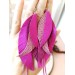 Multi layered earrings made from genuine leather