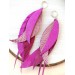 Multi layered earrings made from genuine leather
