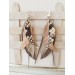 Multi layered earrings made from genuine leather