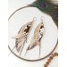 Multi layered earrings made from genuine leather