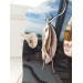 Multi layered earrings made from genuine leather