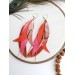 warm orange long feathers earrings genuine leather jewelry  