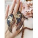 medium feathers earrings genuine leather jewelry  